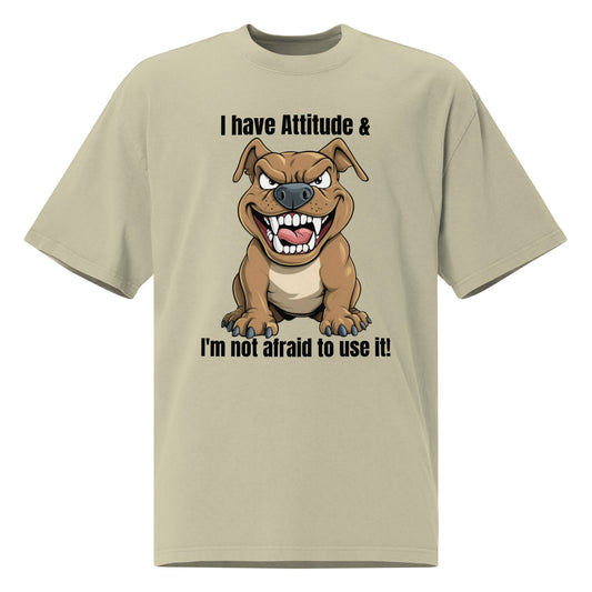 Pit Bull Attitude Oversized Men's Faded T-shirt - Ruppy's Creations