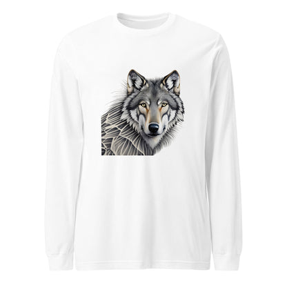Portrait of a Wolf Men's Long Sleeve Tee - Ruppy's Creations