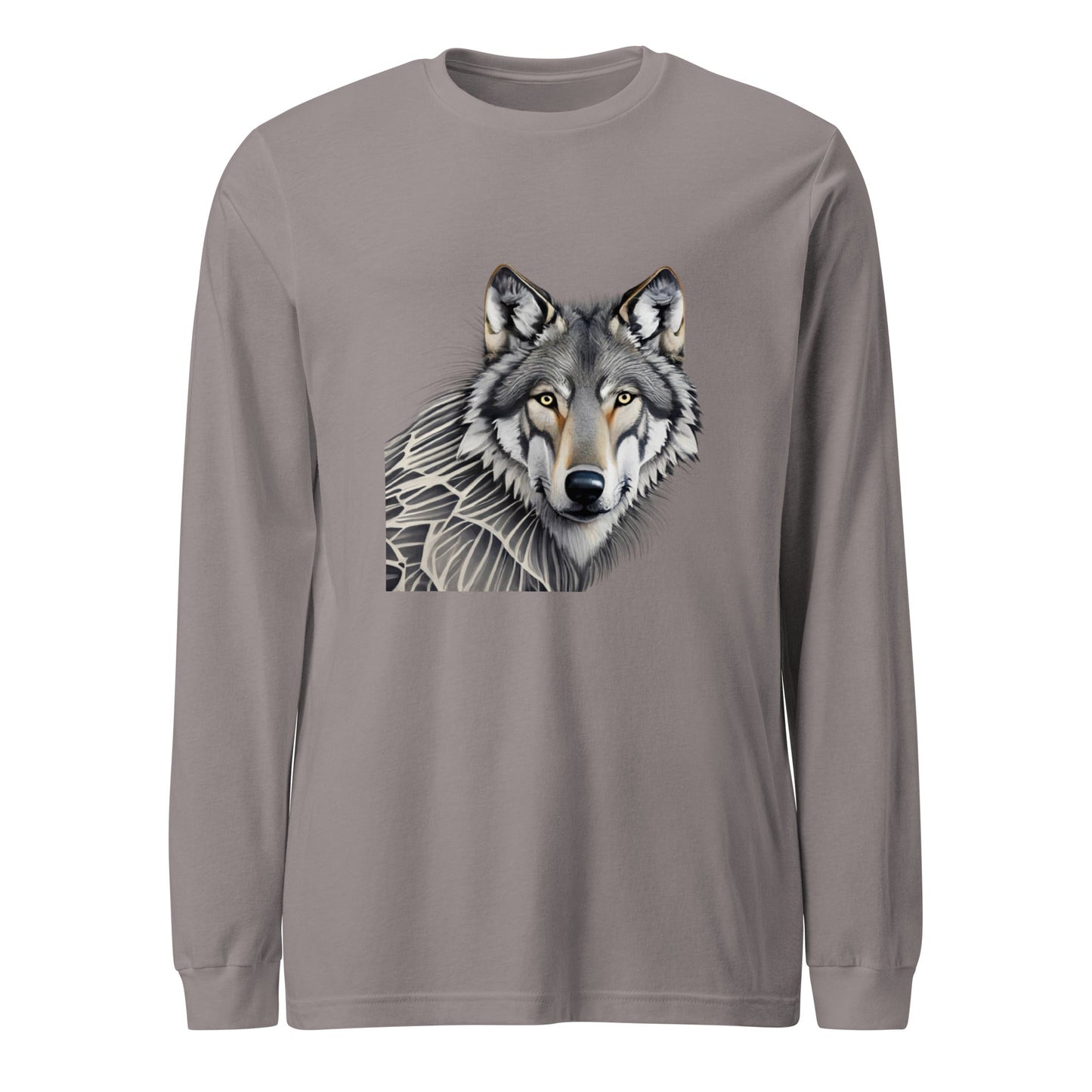 Portrait of a Wolf Men's Long Sleeve Tee - Ruppy's Creations