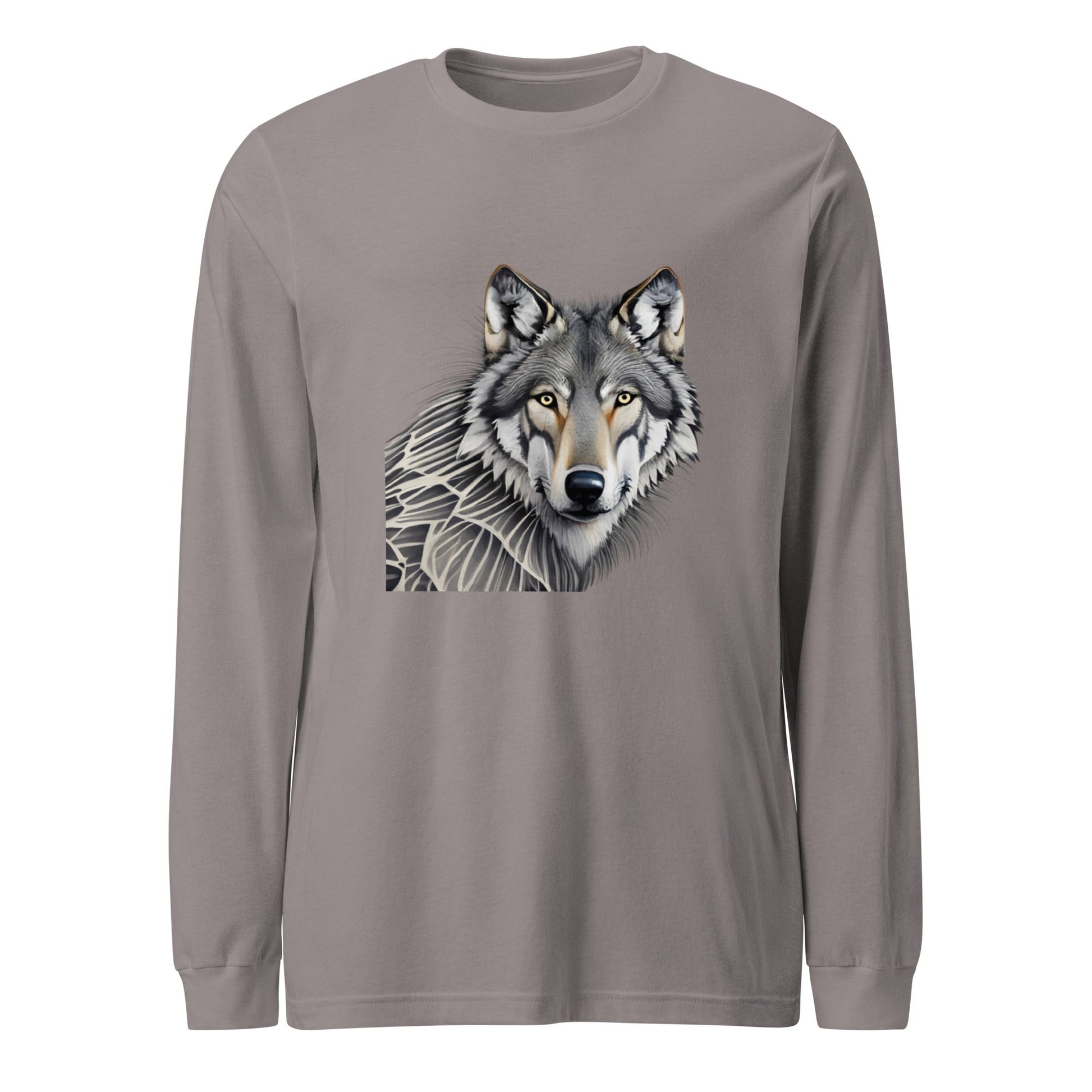Portrait of a Wolf Men's Long Sleeve Tee - Ruppy's Creations