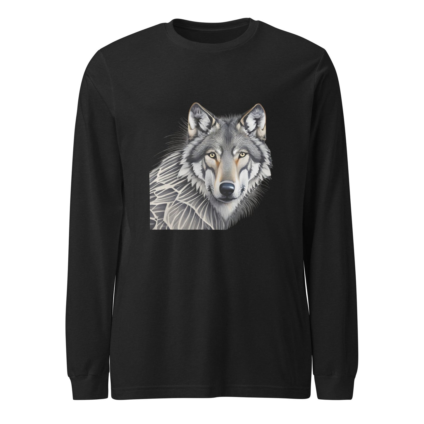 Portrait of a Wolf Men's Long Sleeve Tee - Ruppy's Creations