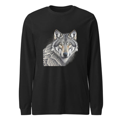 Portrait of a Wolf Men's Long Sleeve Tee - Ruppy's Creations