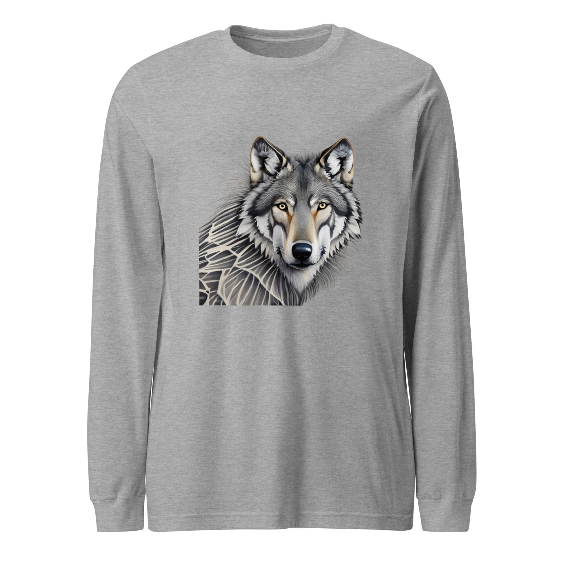 Portrait of a Wolf Men's Long Sleeve Tee - Ruppy's Creations