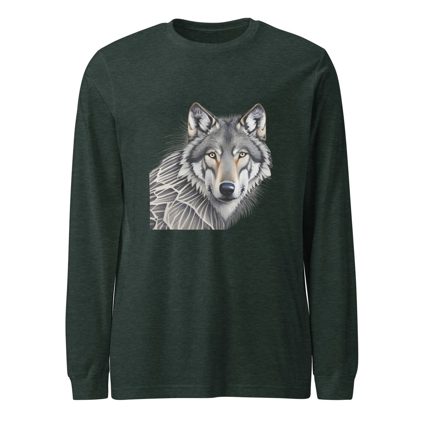 Portrait of a Wolf Men's Long Sleeve Tee - Ruppy's Creations