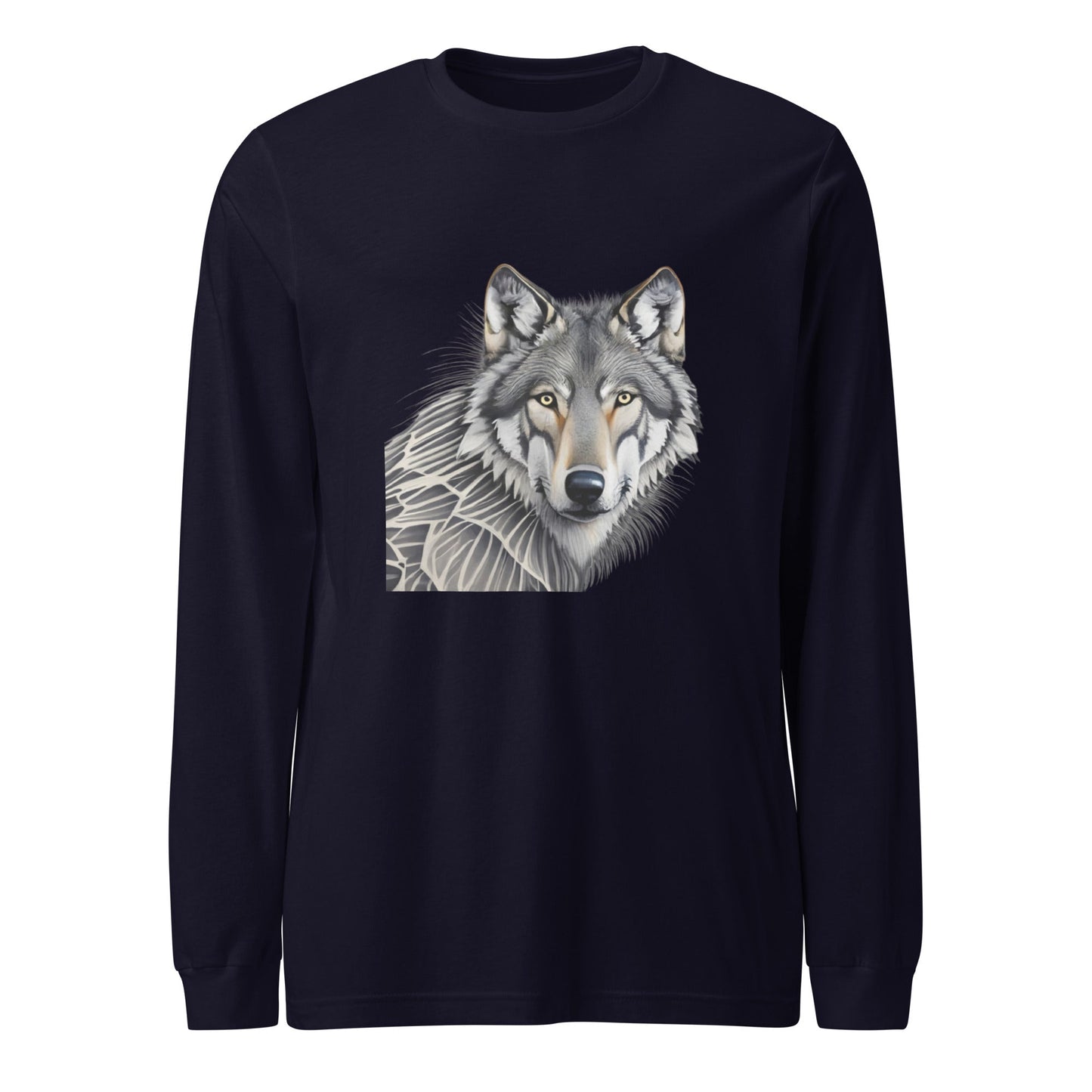 Portrait of a Wolf Men's Long Sleeve Tee - Ruppy's Creations