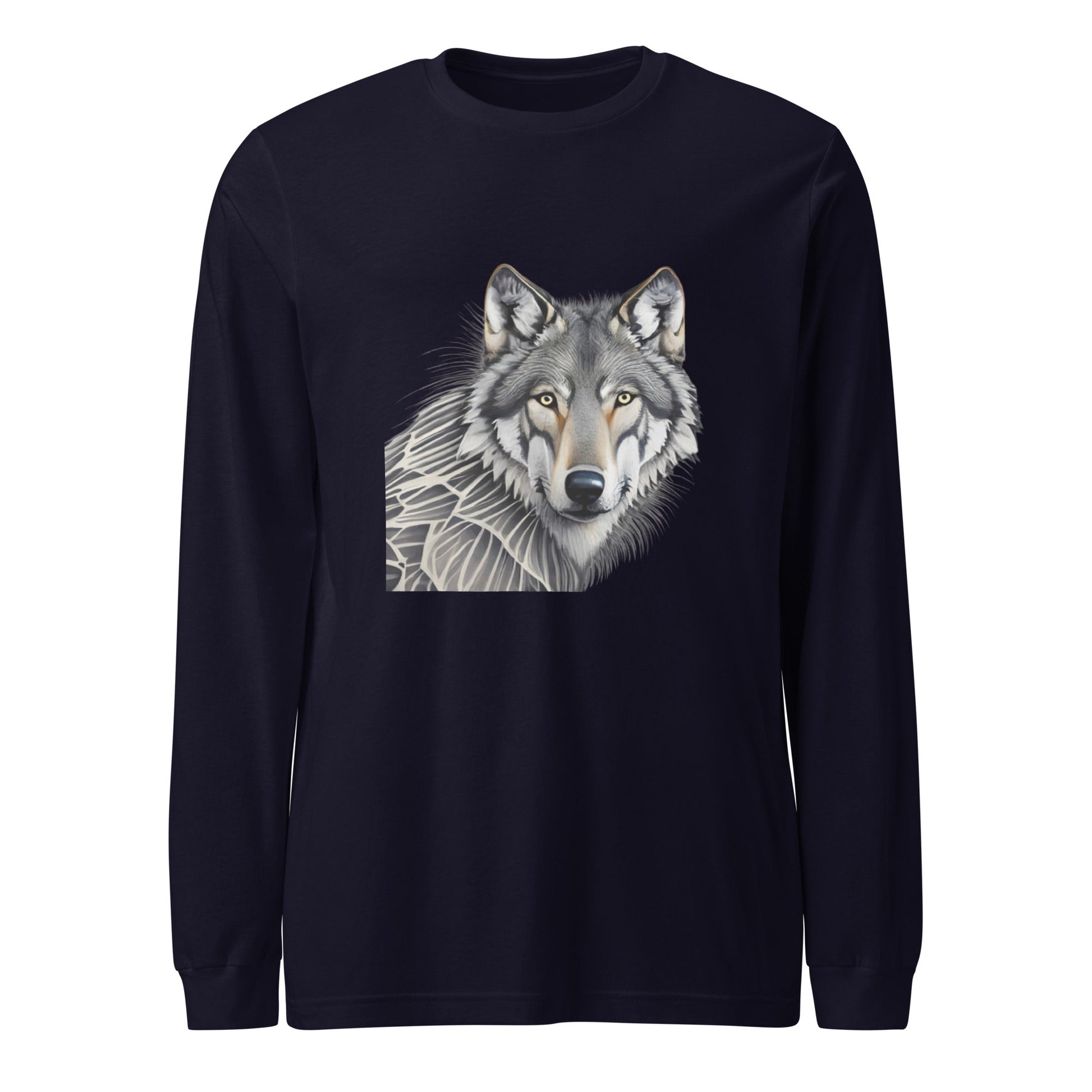 Portrait of a Wolf Men's Long Sleeve Tee - Ruppy's Creations
