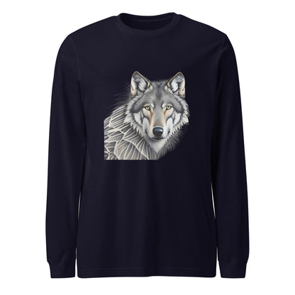 Portrait of a Wolf Men's Long Sleeve Tee - Ruppy's Creations