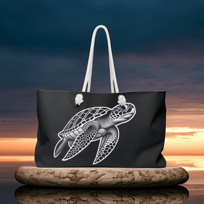 Ride the Tide Sea Turtle Beach Bag - Weekender Tote - Ruppy's Creations