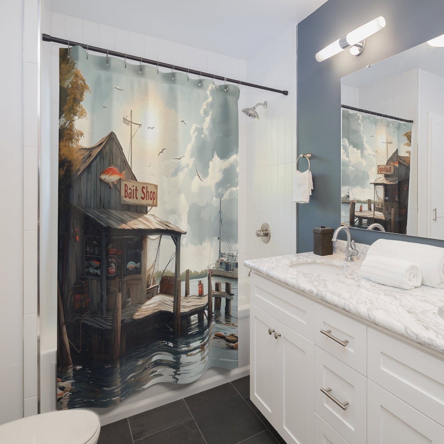 Rustic Bait Shop Shower Curtain - Ruppy's Creations
