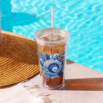 Seashell Soiree 16oz. Acrylic Travel cup with Straw - Ruppy's Creations