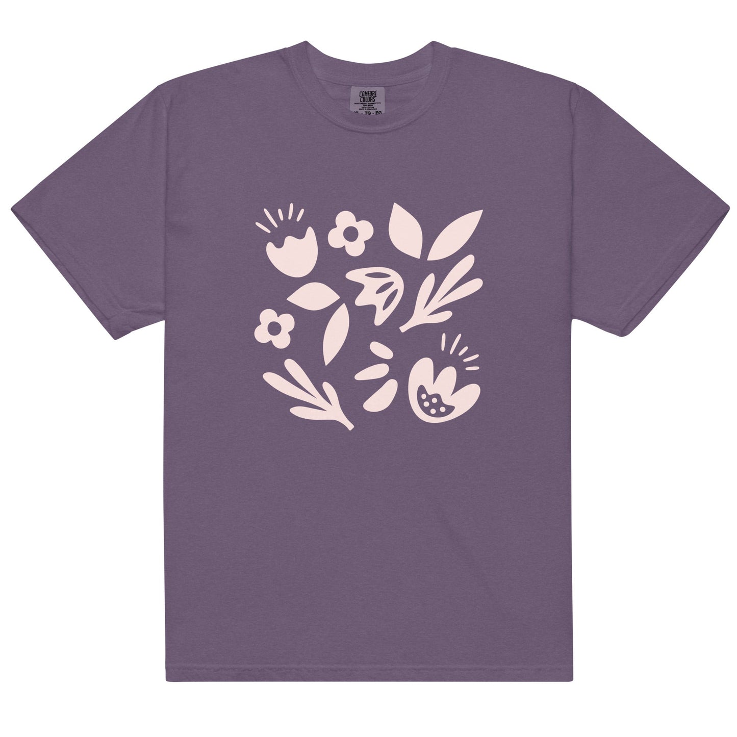 Simple Floral Women's Garment - dyed Heavyweight T-shirt - Ruppy's Creations