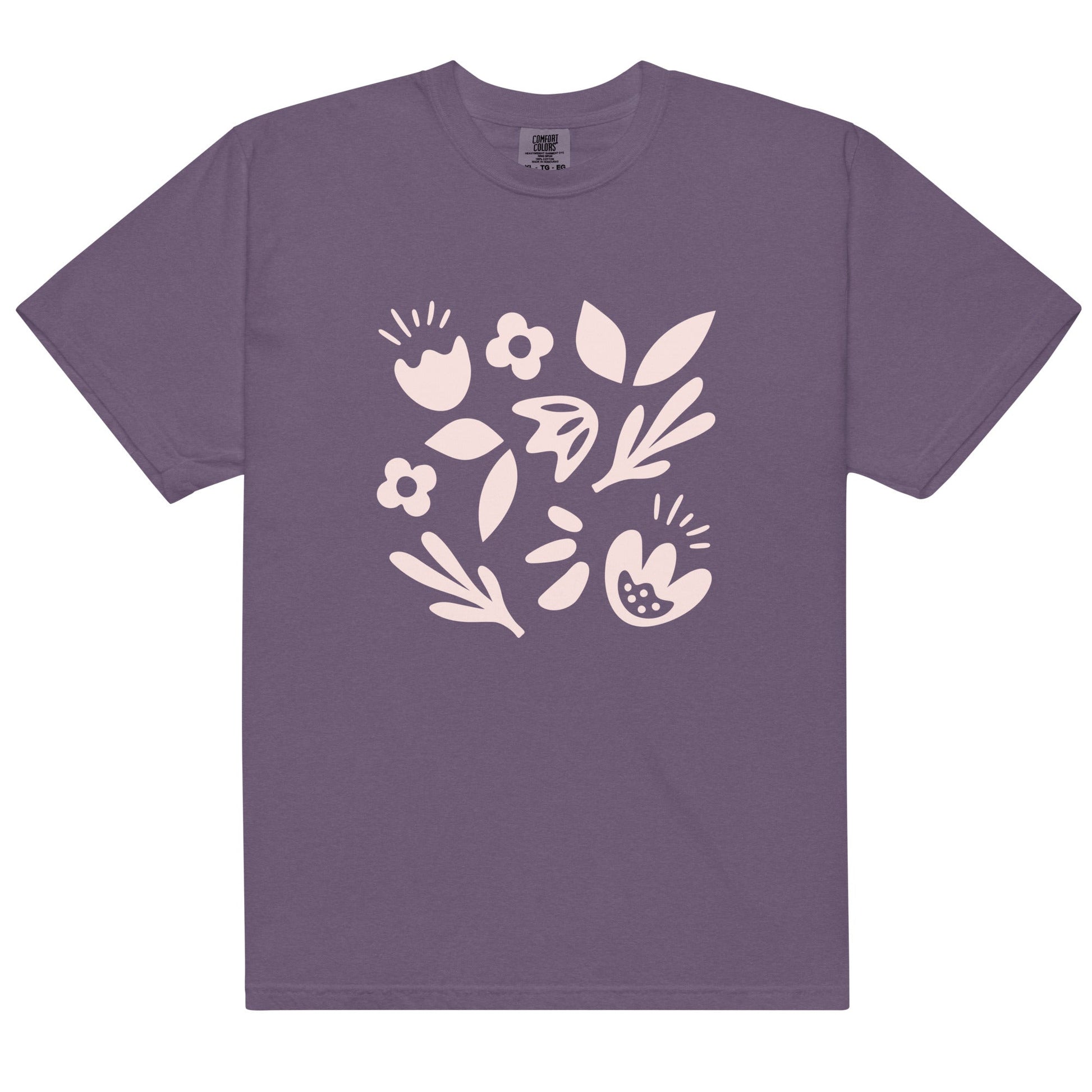 Simple Floral Women's Garment - dyed Heavyweight T-shirt - Ruppy's Creations