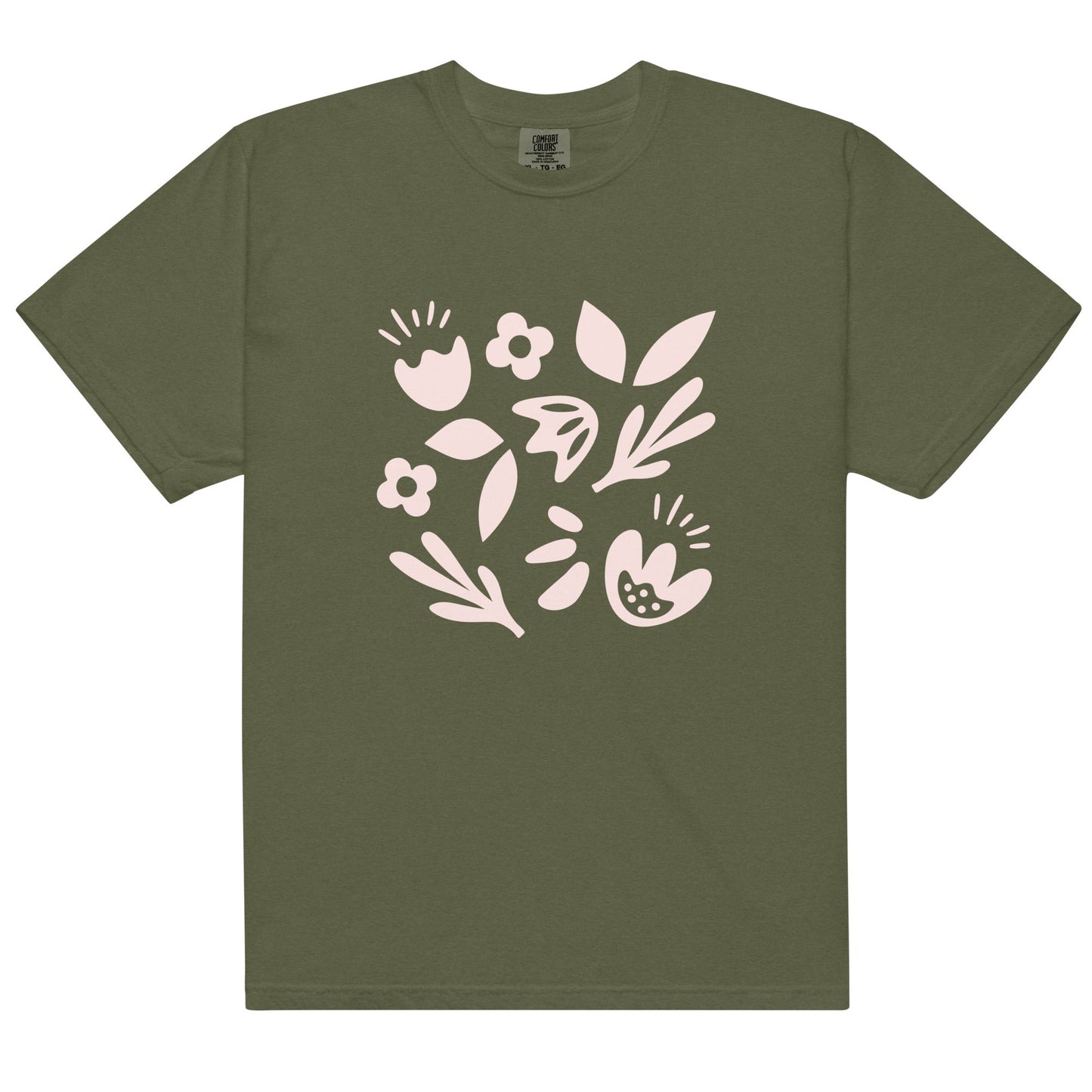Simple Floral Women's Garment - dyed Heavyweight T-shirt - Ruppy's Creations