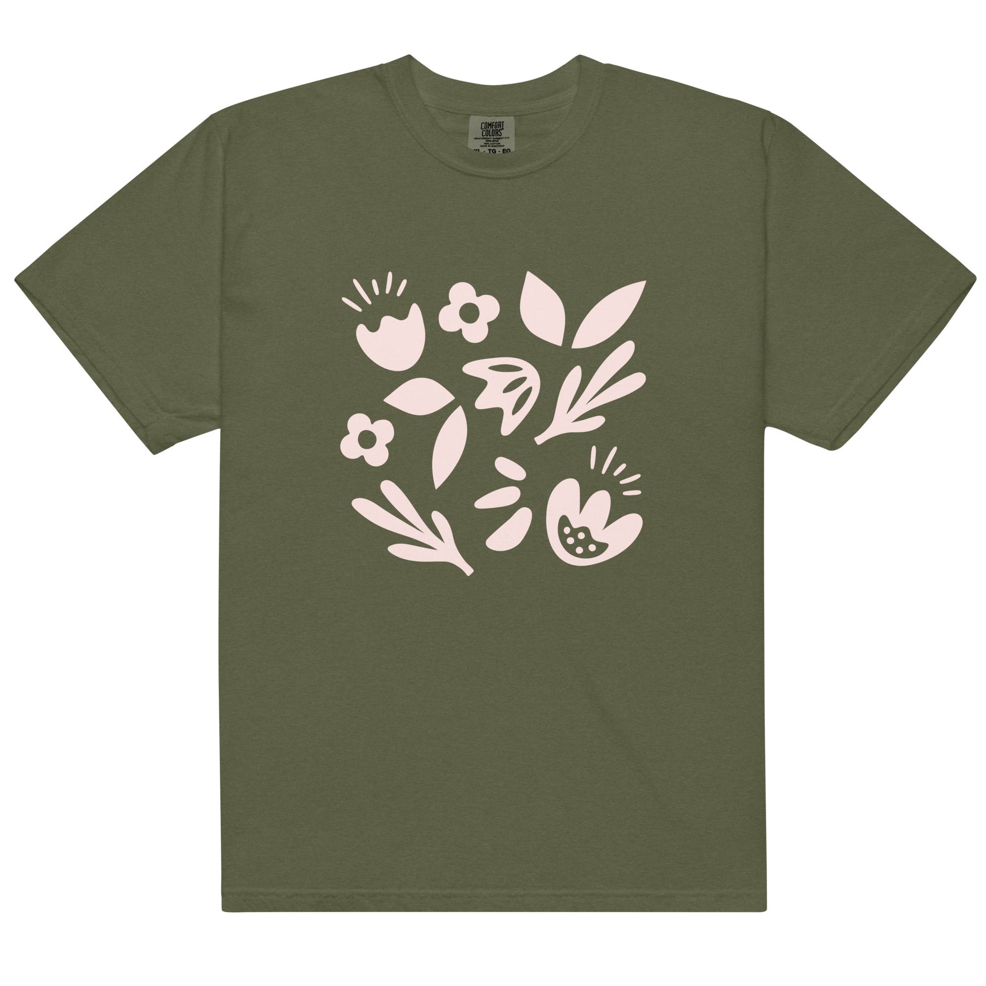 Simple Floral Women's Garment - dyed Heavyweight T-shirt - Ruppy's Creations