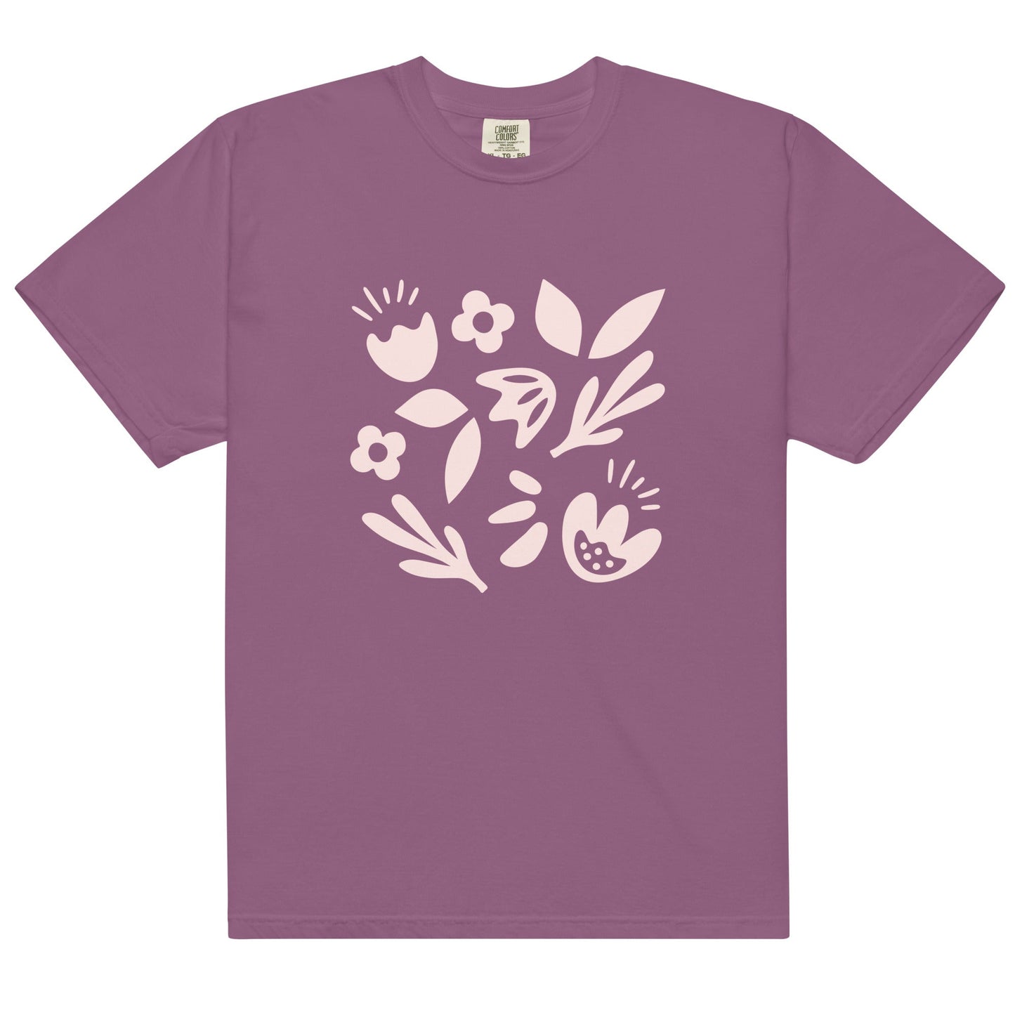 Simple Floral Women's Garment - dyed Heavyweight T-shirt - Ruppy's Creations