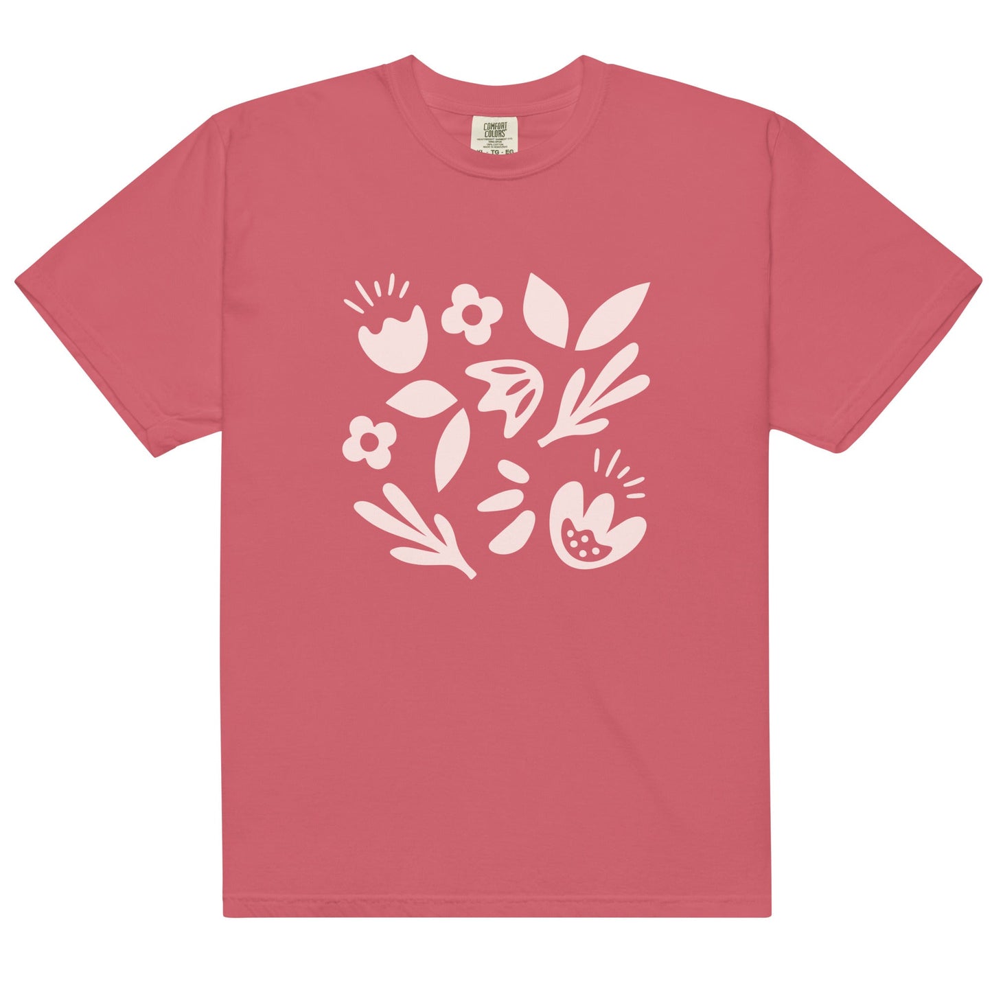 Simple Floral Women's Garment - dyed Heavyweight T-shirt - Ruppy's Creations