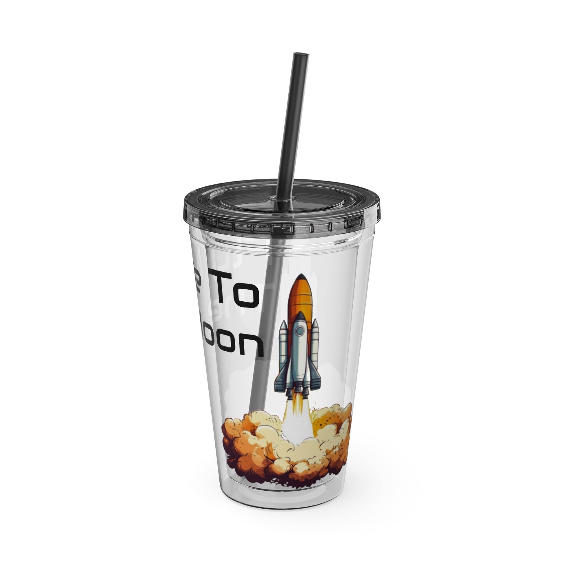 Space Flight "Fly Me To the Moon" 16 oz. Sunsplash Tumbler with Straw - Ruppy's Creations
