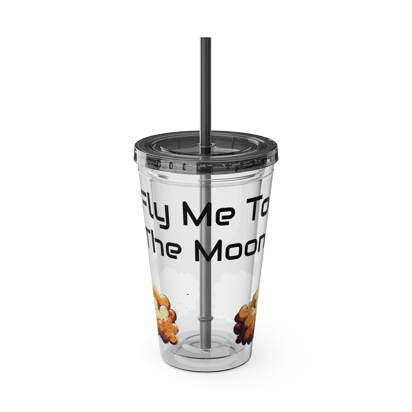 Space Flight "Fly Me To the Moon" 16 oz. Sunsplash Tumbler with Straw - Ruppy's Creations