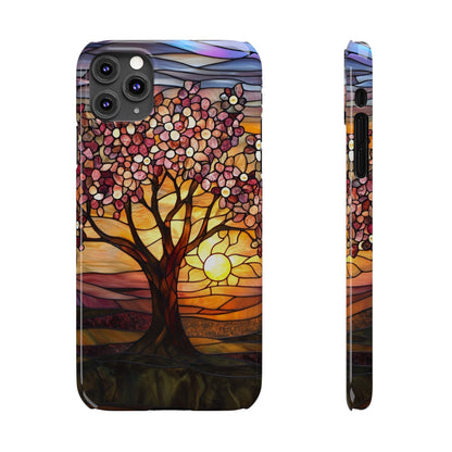 Stained Glass Tree at Sunset Print Slim Case for Apple iphone - Ruppy's Creations