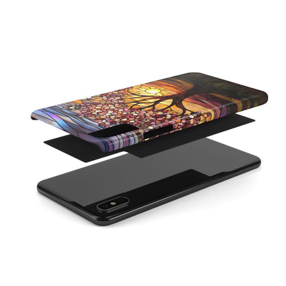 Stained Glass Tree at Sunset Print Slim Case for Apple iphone - Ruppy's Creations