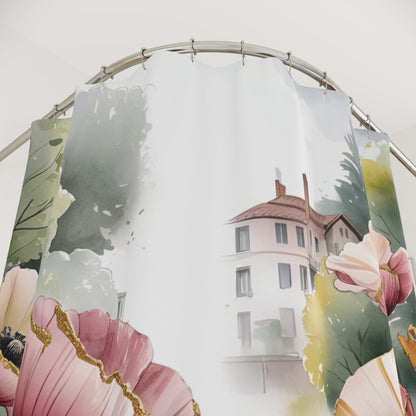 The Village Garden Polyester Shower Curtain - Ruppy's Creations