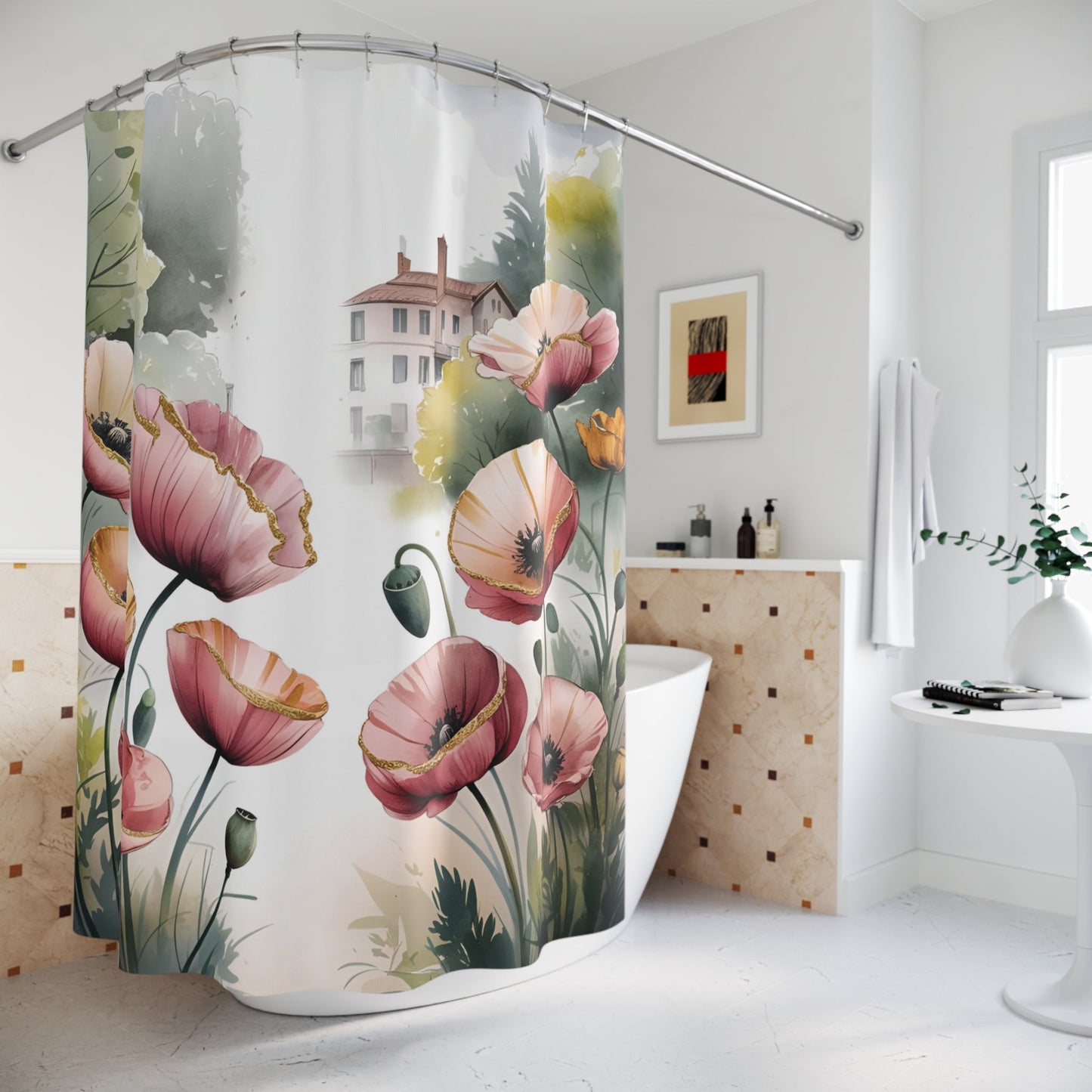 The Village Garden Polyester Shower Curtain - Ruppy's Creations