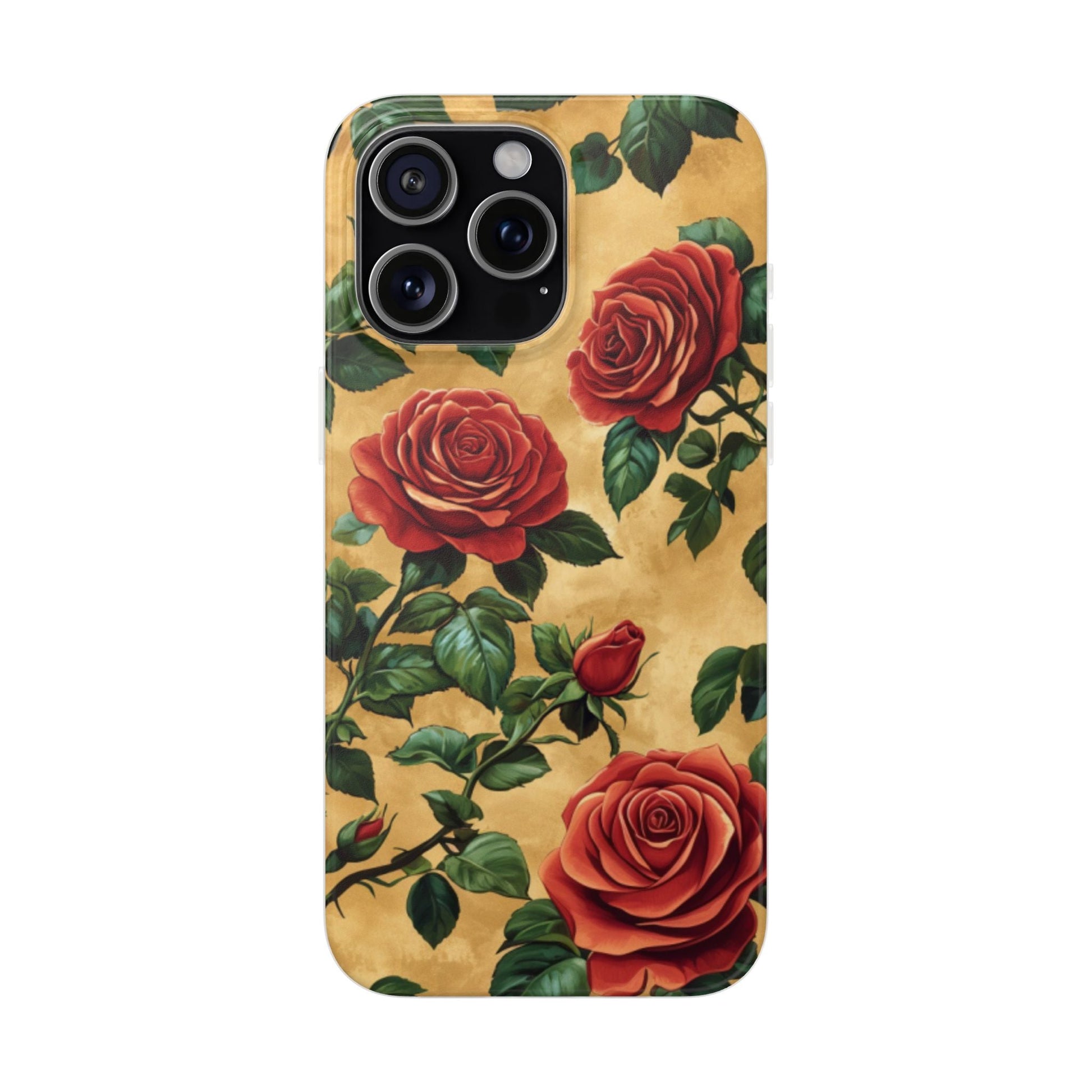 Vintage Red Rose Flexi Phone Case - Ruppy's Creations