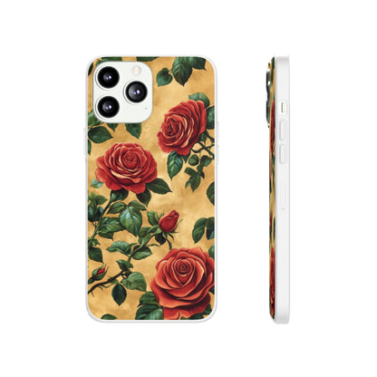 Vintage Red Rose Flexi Phone Case - Ruppy's Creations