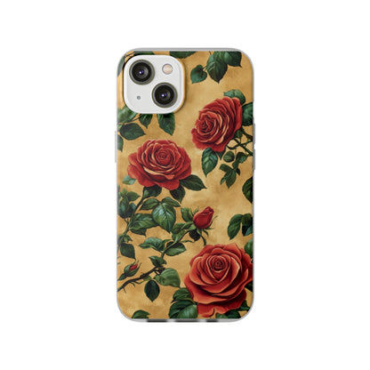 Vintage Red Rose Flexi Phone Case - Ruppy's Creations