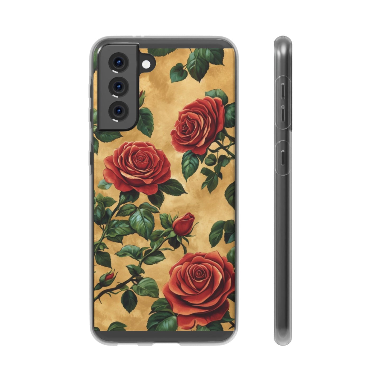 Vintage Red Rose Flexi Phone Case - Ruppy's Creations