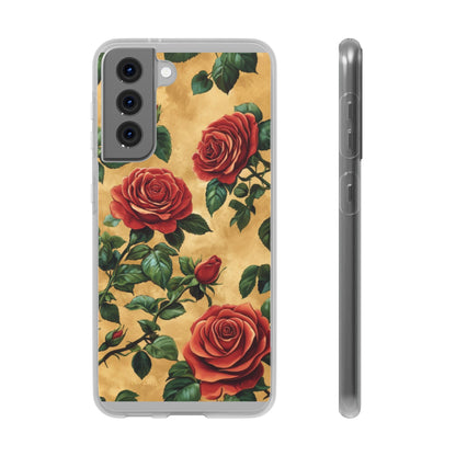 Vintage Red Rose Flexi Phone Case - Ruppy's Creations