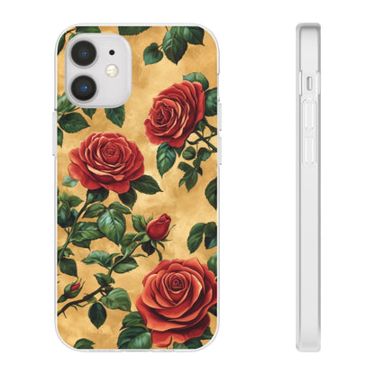 Vintage Red Rose Flexi Phone Case - Ruppy's Creations