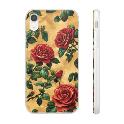Vintage Red Rose Flexi Phone Case - Ruppy's Creations