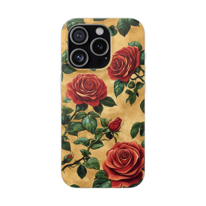 Vintage Red Rose Flexi Phone Case - Ruppy's Creations