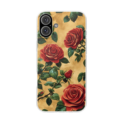 Vintage Red Rose Flexi Phone Case - Ruppy's Creations