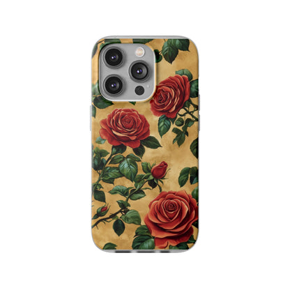 Vintage Red Rose Flexi Phone Case - Ruppy's Creations