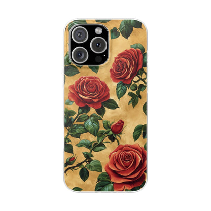 Vintage Red Rose Flexi Phone Case - Ruppy's Creations