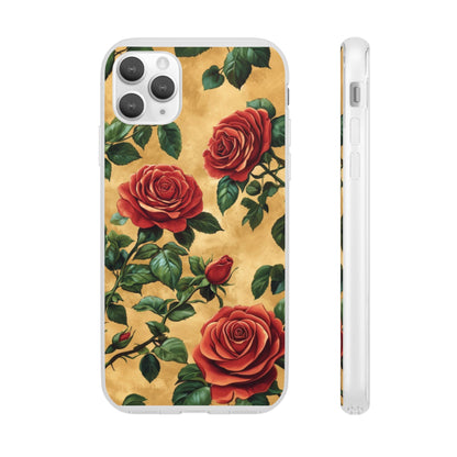 Vintage Red Rose Flexi Phone Case - Ruppy's Creations