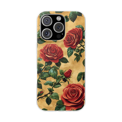 Vintage Red Rose Flexi Phone Case - Ruppy's Creations