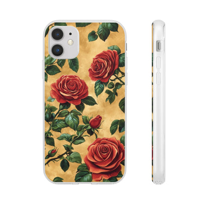 Vintage Red Rose Flexi Phone Case - Ruppy's Creations