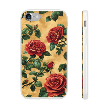 Vintage Red Rose Flexi Phone Case - Ruppy's Creations