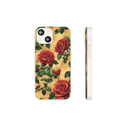 Vintage Red Rose Flexi Phone Case - Ruppy's Creations
