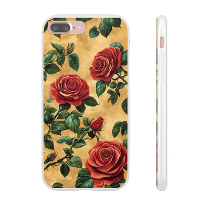 Vintage Red Rose Flexi Phone Case - Ruppy's Creations