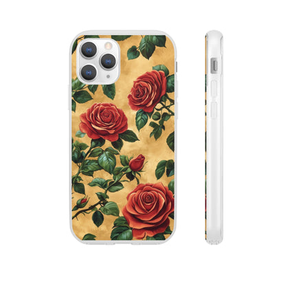 Vintage Red Rose Flexi Phone Case - Ruppy's Creations