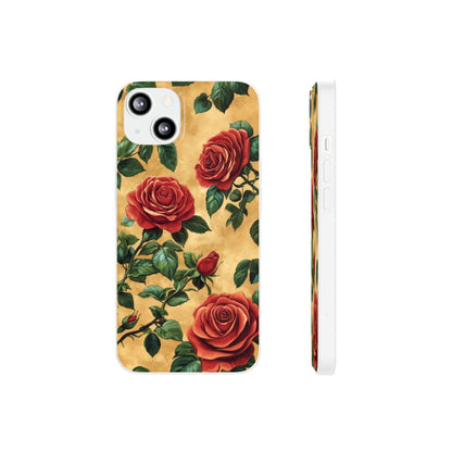 Vintage Red Rose Flexi Phone Case - Ruppy's Creations