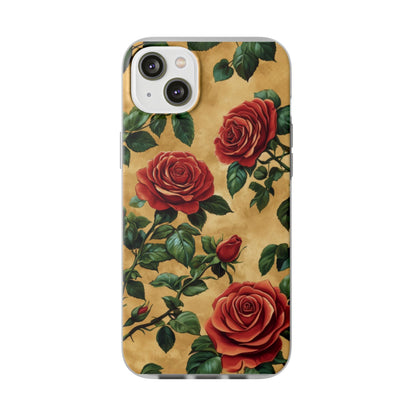 Vintage Red Rose Flexi Phone Case - Ruppy's Creations