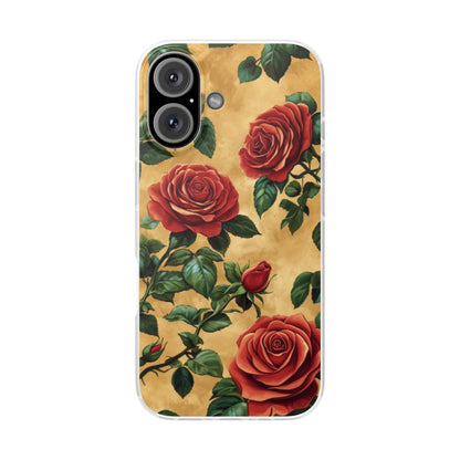 Vintage Red Rose Flexi Phone Case - Ruppy's Creations