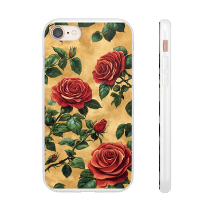 Vintage Red Rose Flexi Phone Case - Ruppy's Creations