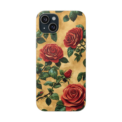 Vintage Red Rose Flexi Phone Case - Ruppy's Creations