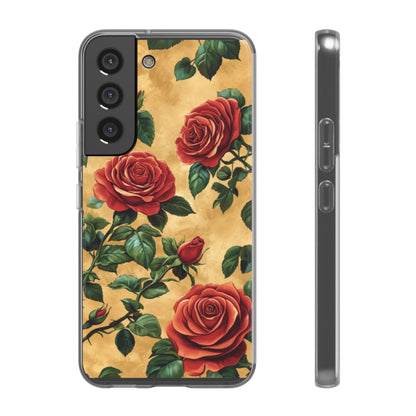 Vintage Red Rose Flexi Phone Case - Ruppy's Creations